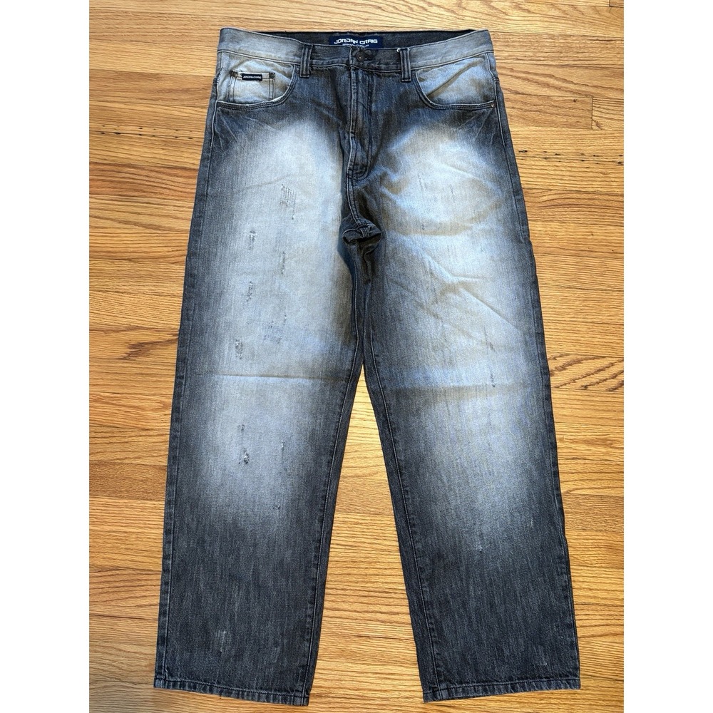 Jordan craig  baggy jeans 38x32 faded dark wash distressed Y2K Big Pockets